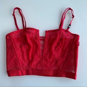Red Lace Lingerie Bralette